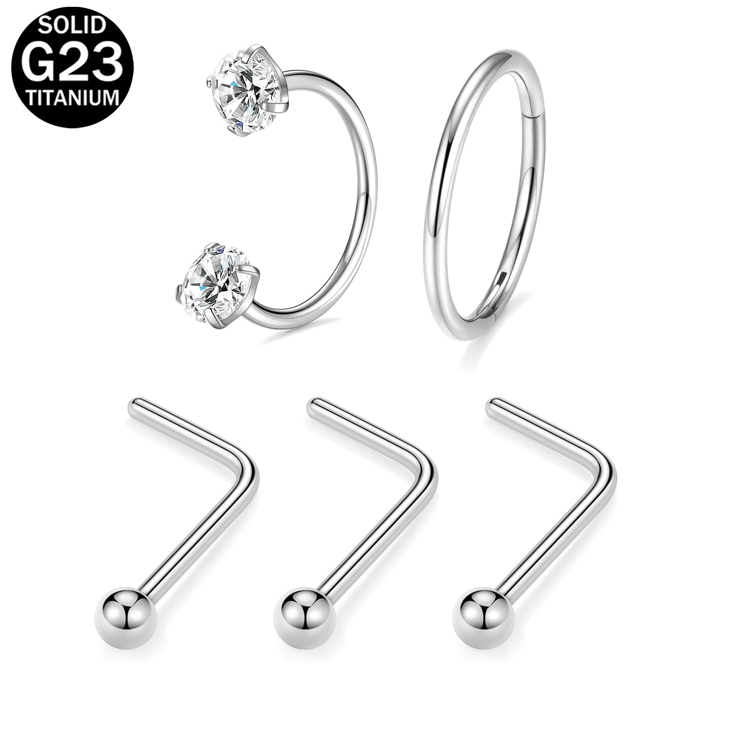 Rook Curved Barbell - Horseshoe G23 Titanium Nose Rings Nose