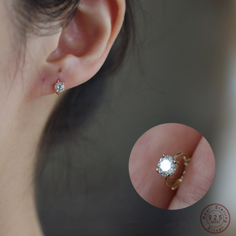 Body Jewelry Diamond - 925 Sterling Silver Korea Simple Four