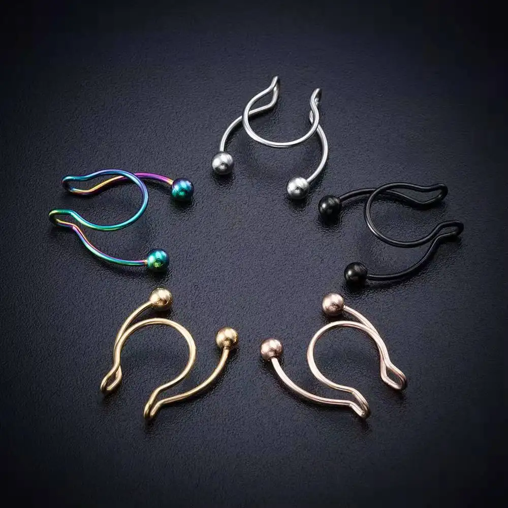 U Shaped Fake Nose Ring Hip Ho - Body Jewelry Nose Studs review and price