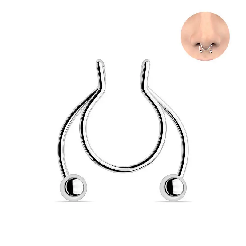 U Shaped Fake Nose Ring Hip Ho - Body Jewelry Nose Studs review and price