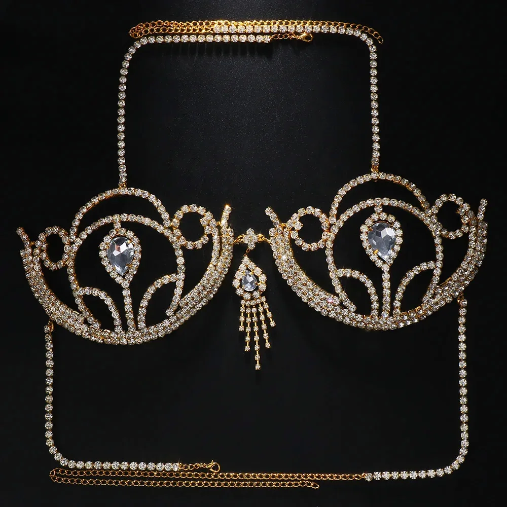 Luxury Rhinestone Bikini Bra G - Body Jewelry For Women review and price