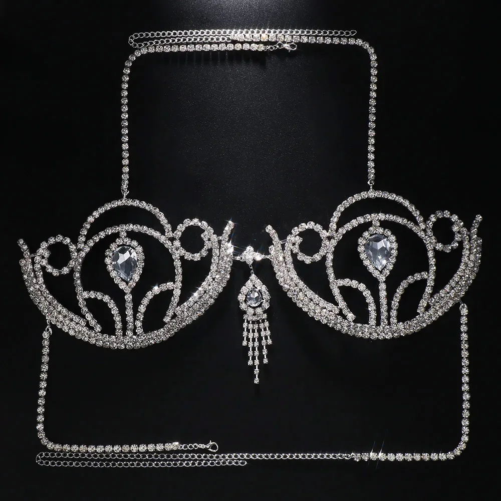 Luxury Rhinestone Bikini Bra G - Body Jewelry For Women review and price