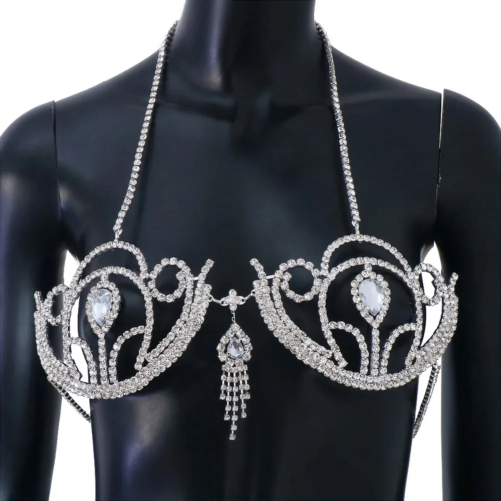 Luxury Rhinestone Bikini Bra G - Body Jewelry For Women review and price