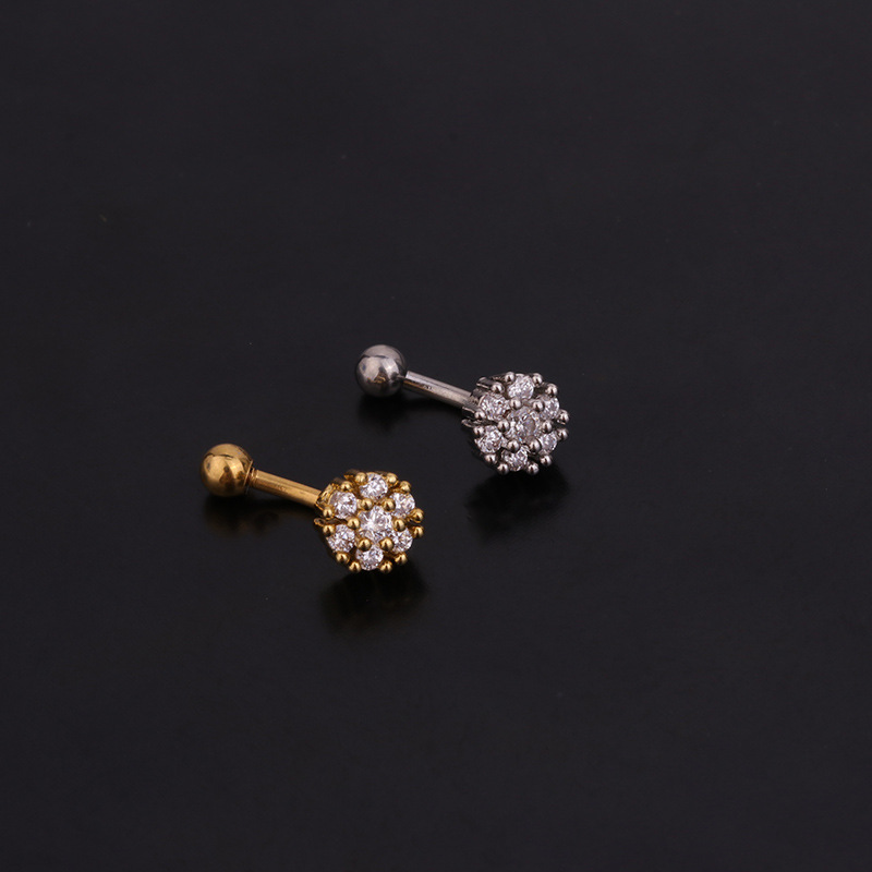 1PC Flower Crown CZ Eyebrow Ri - Rook Curved Barbell review and price
