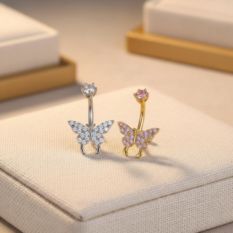 Butterfly Zircon Belly Button  - Body Piercing Quality Jewelry review and price