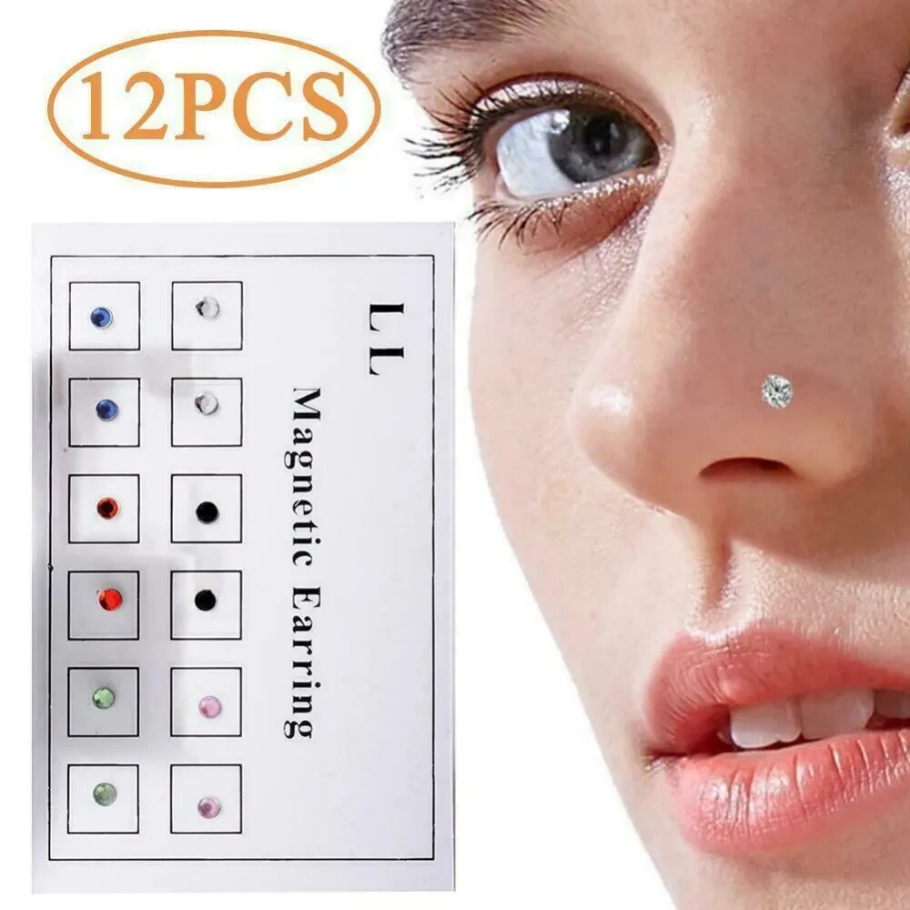 12PCS/Card Fake Cheater Non Pi - Body Jewelry Nose Studs review and price