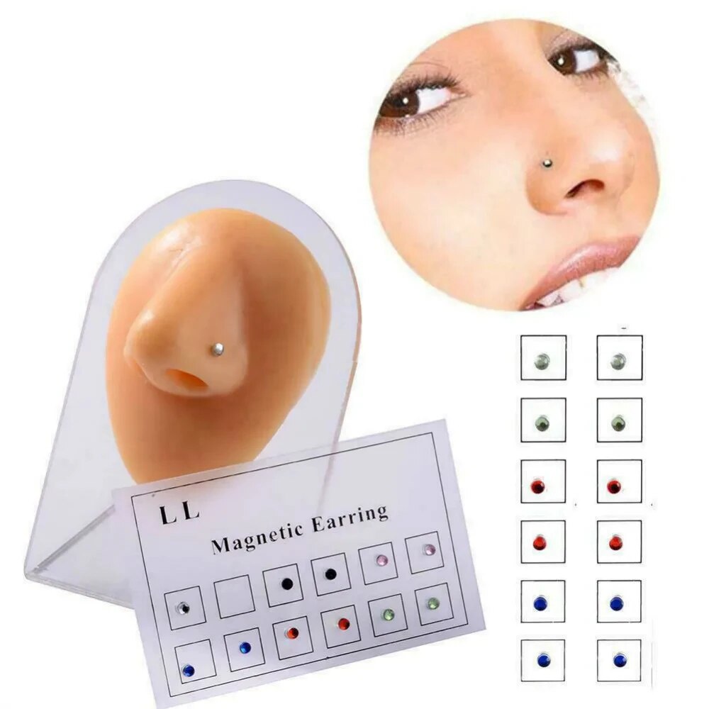 12PCS/Card Fake Cheater Non Pi - Body Jewelry Nose Studs review and price