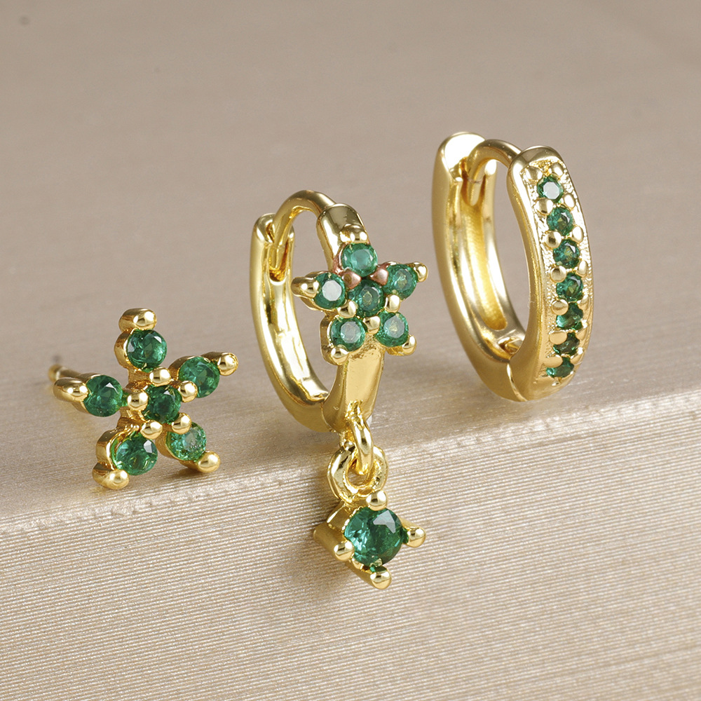 3pcs Green Crystal Zirconia Hu - Body Jewelry Kit review and price