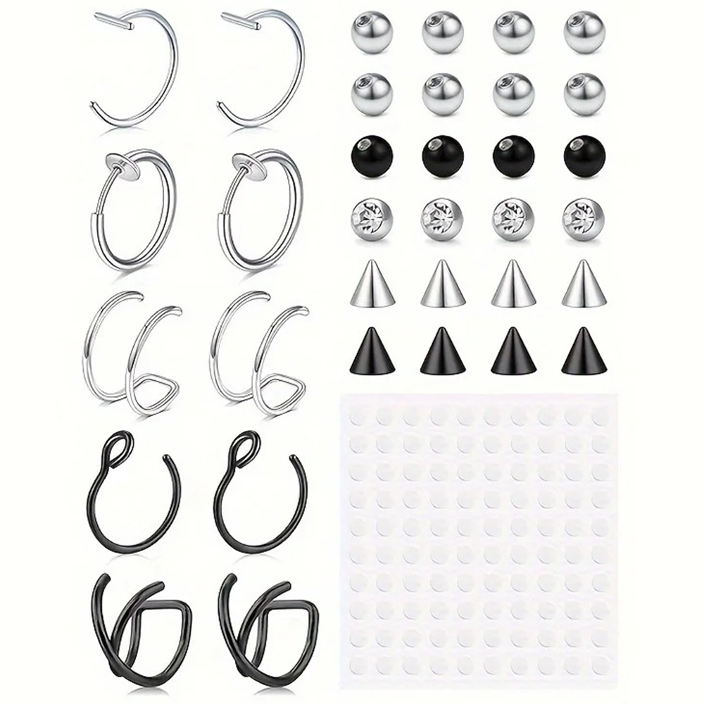 Fake Piercings Fake Lip Ring F - Body Jewelry Nose Studs review and price