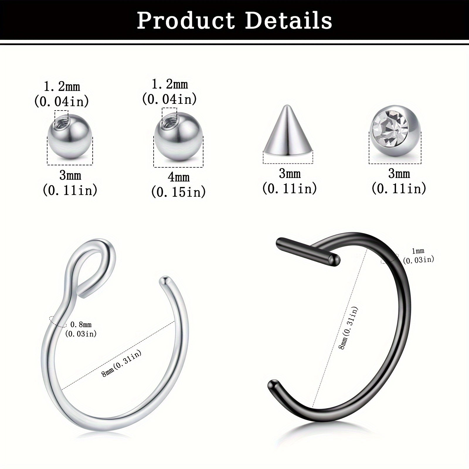 Fake Piercings Fake Lip Ring F - Body Jewelry Nose Studs review and price