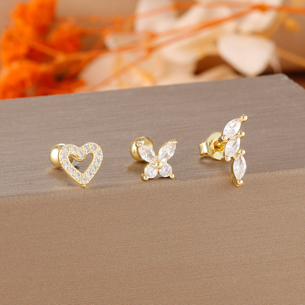 3PCS Gold Plated Heart Butterf - Body Jewelry Kit review and price