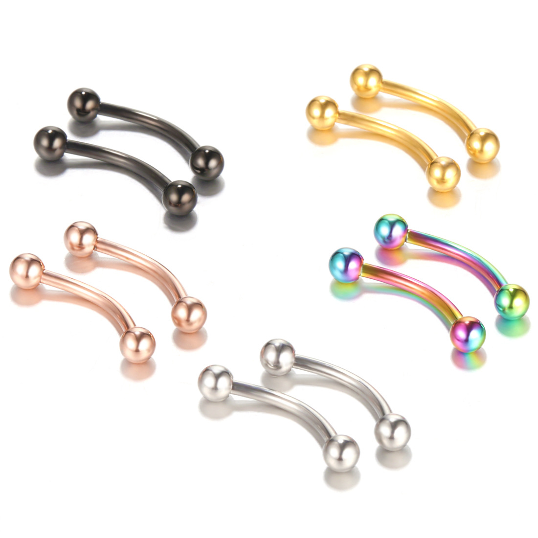 20pc/set Steel Eyebrow Banana  - Rook Curved Barbell review and price