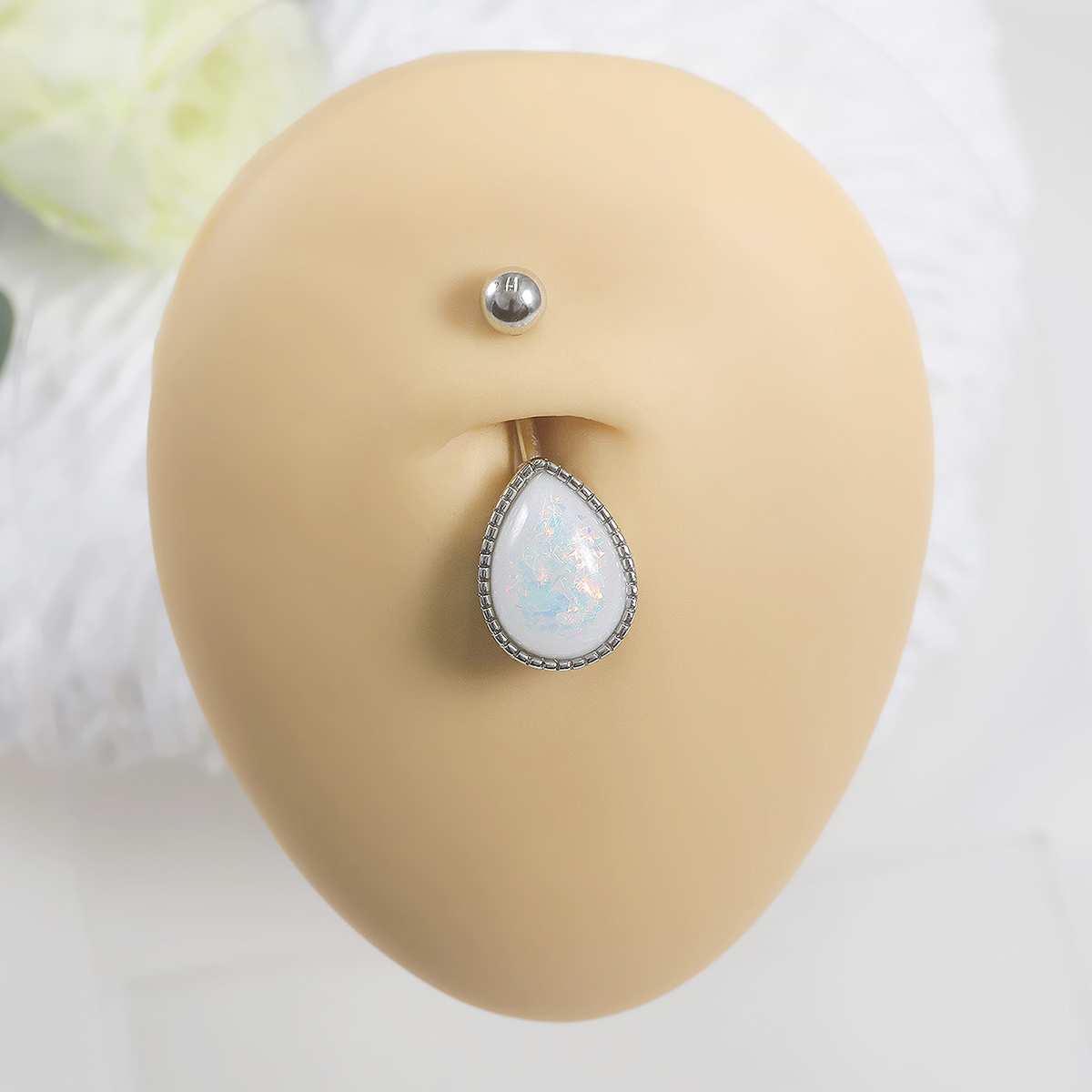 1PC  Water Drop Opal Stone Nav - Rook Curved Barbell review and price