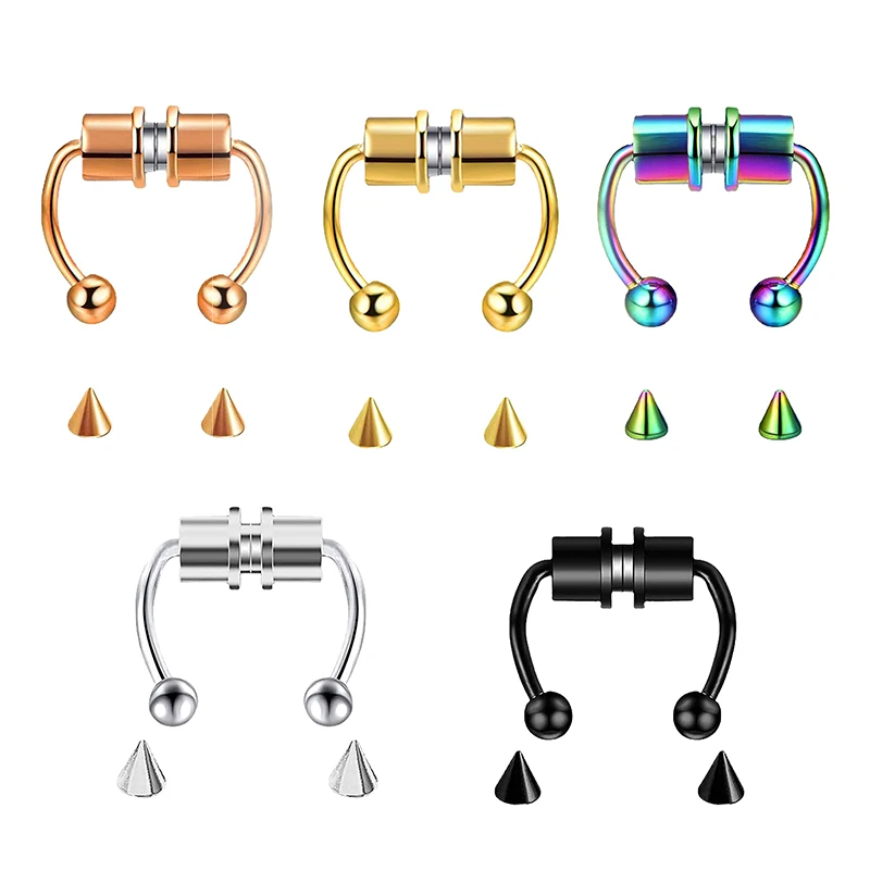 Fake Piercing Nose Ring Hoop S - Body Jewelry Nose Studs review and price