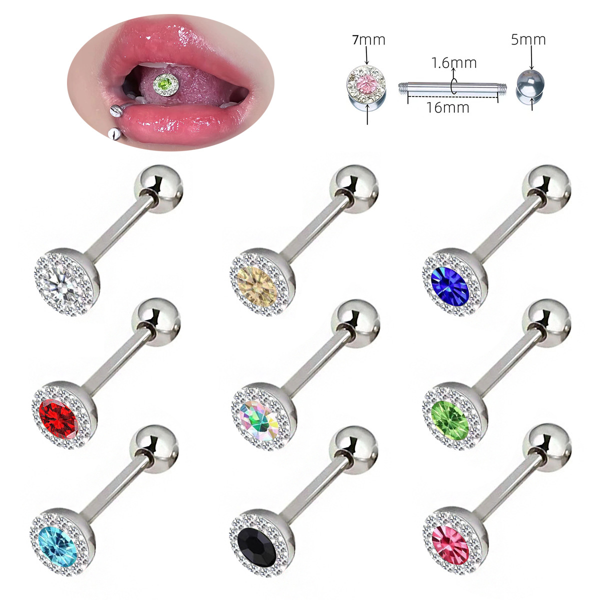 Trendy Round-Shape Clay-Paved  - Body Jewelry Plus review and price