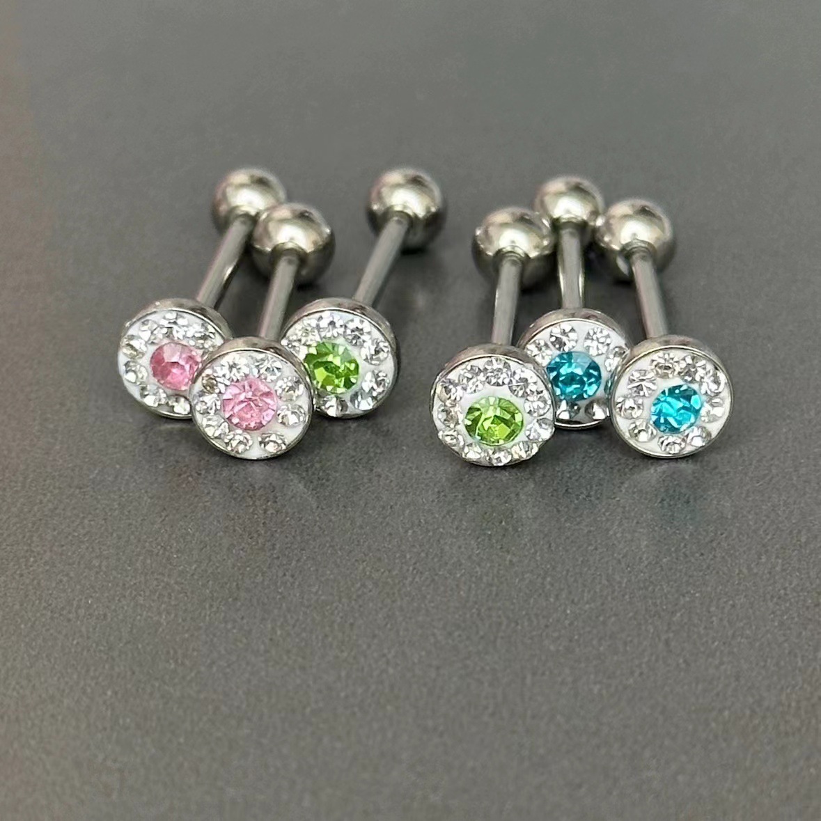 Trendy Round-Shape Clay-Paved  - Body Jewelry Plus review and price