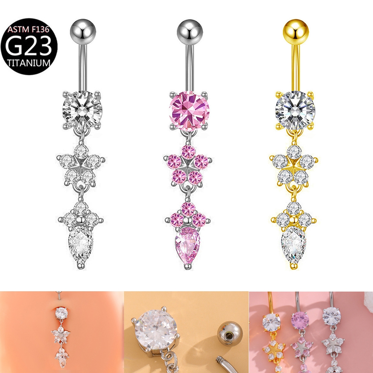 Titanium Ins Luxury Exquisite  - Body Jewelry Diamond review and price