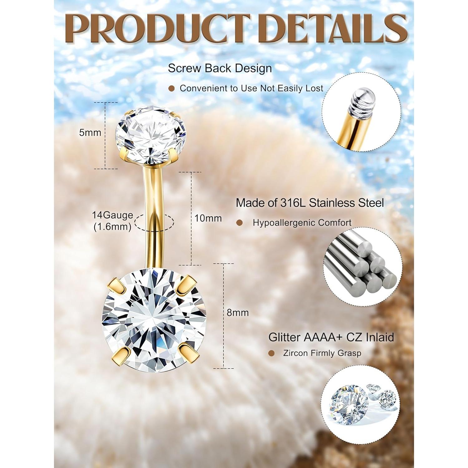 14G Standard Size Unisex Durab - Body Piercing Quality Jewelry review and price