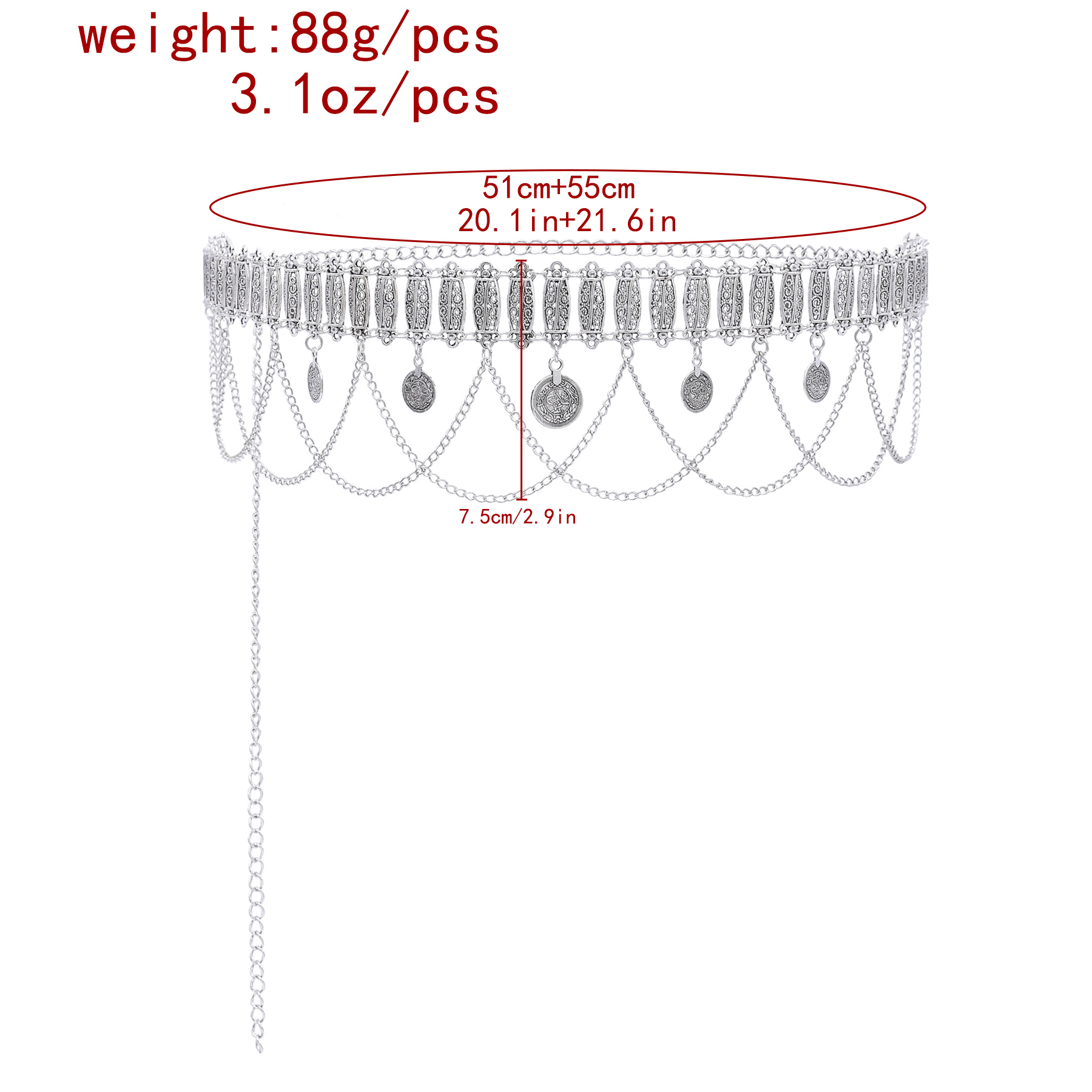 Niche Retro Design Silver Carv - Body Jewelry Chains review and price