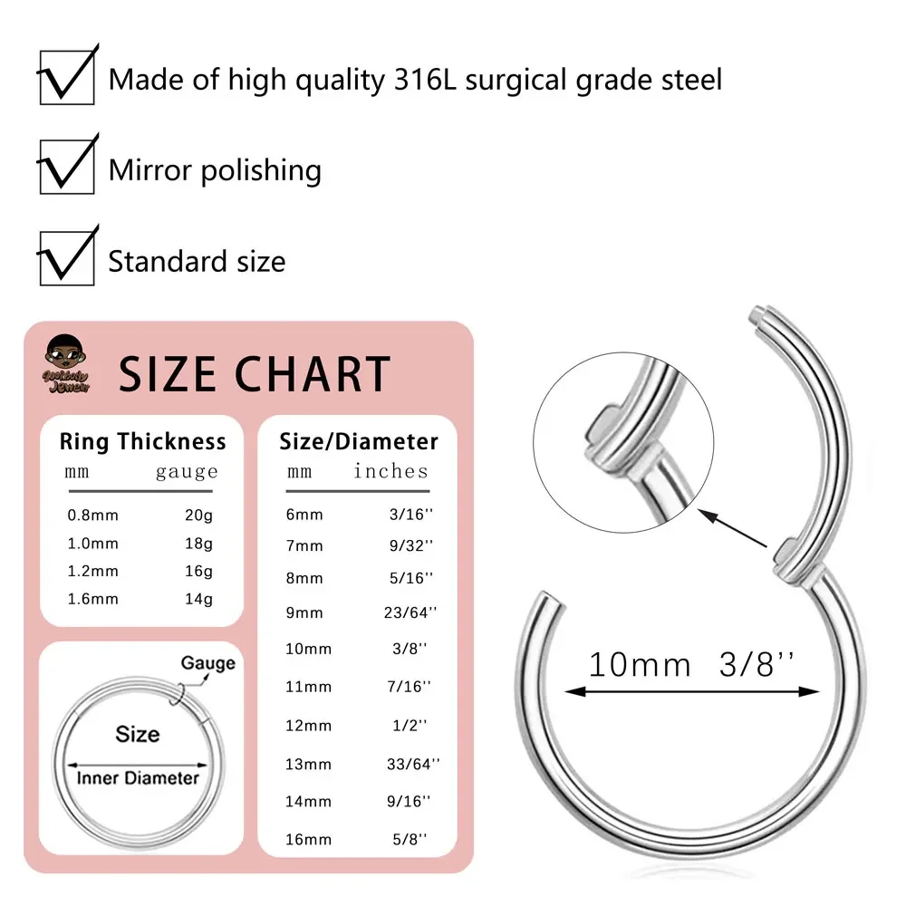 10Pcs 316L Stainless Steel Nos - Body Piercing Quality Jewelry review and price