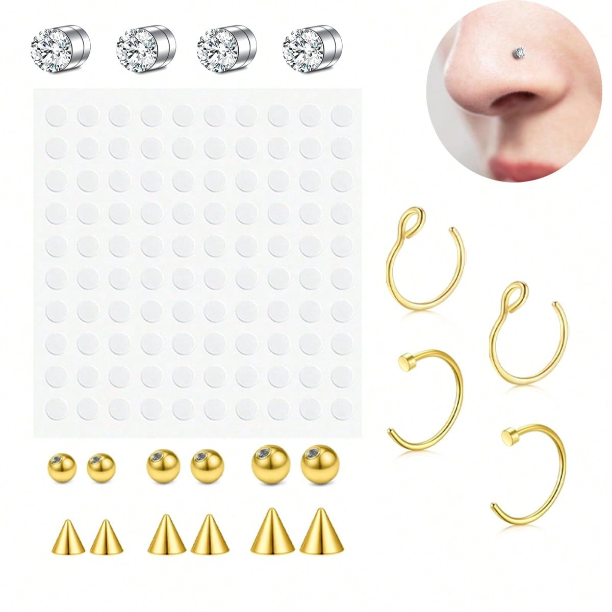 Fake Nose Rings Fake Septum Fo - Body Jewelry Nose Studs review and price
