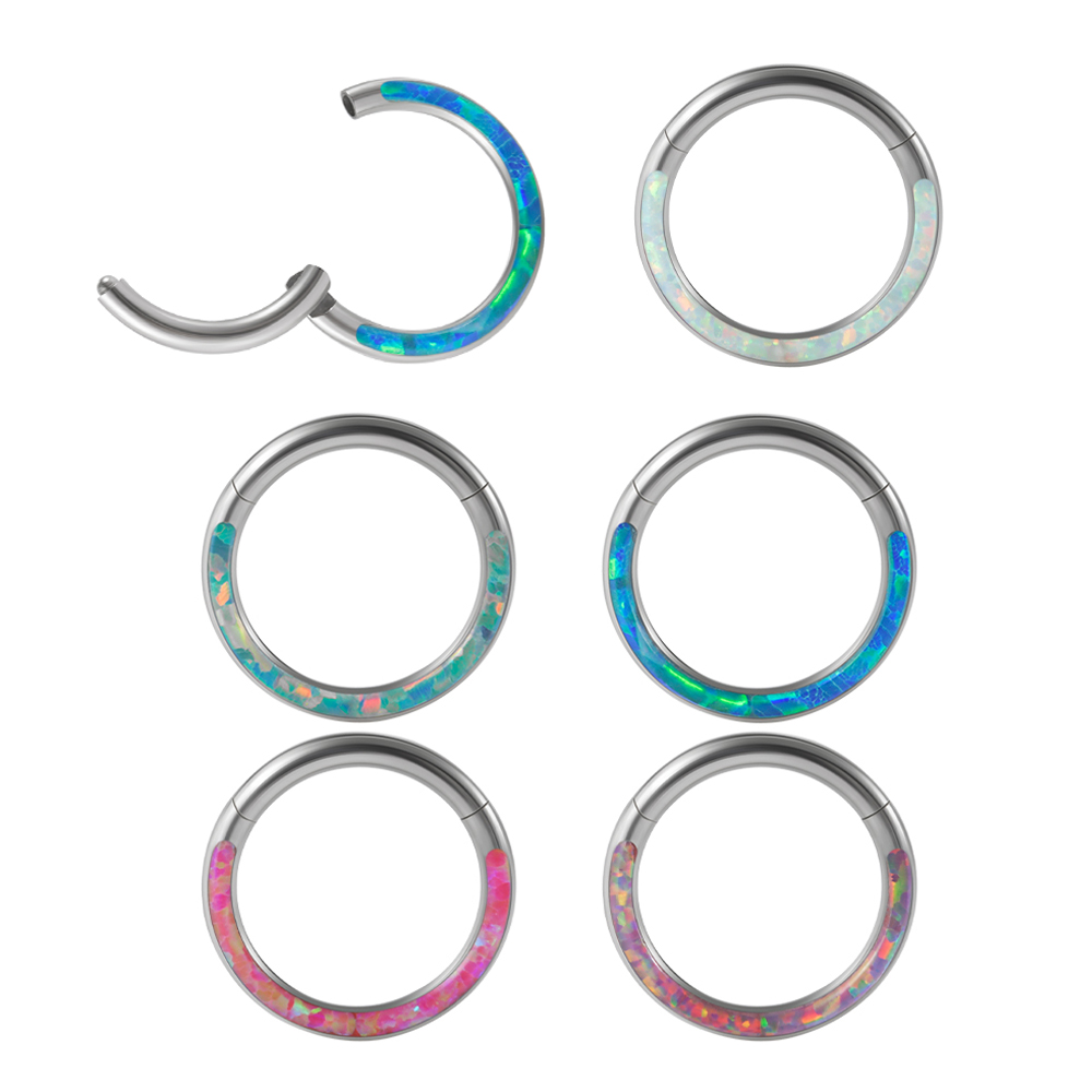 1PC Surgical Steel Opal Hinged - Body Piercing Quality Jewelry review and price