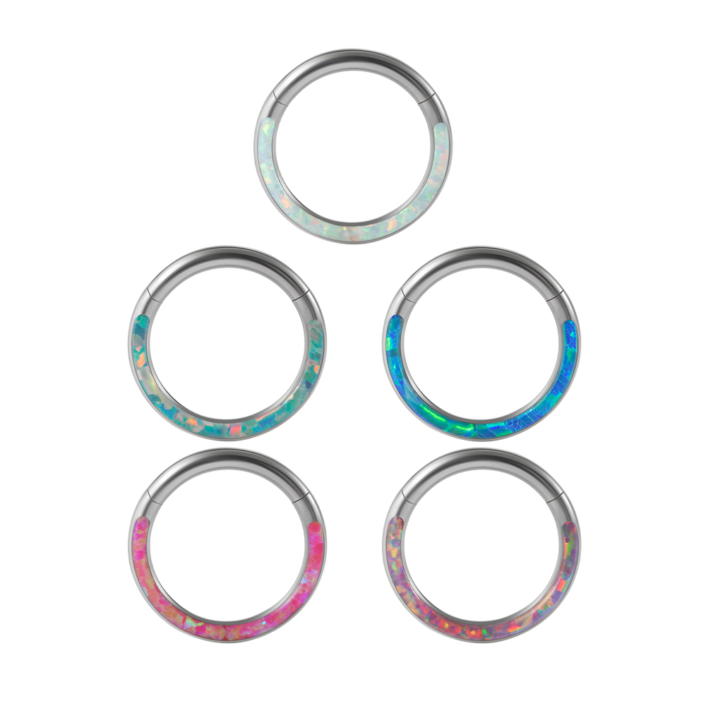 1PC Surgical Steel Opal Hinged - Body Piercing Quality Jewelry review and price