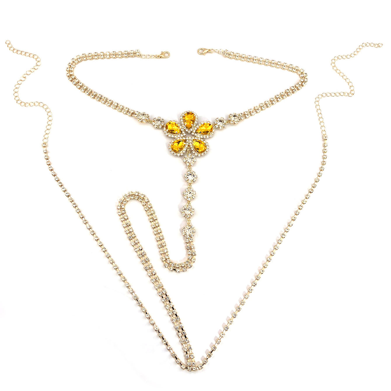 1pc Flower Shaped Sexy Rhinest - Body Jewelry Chains review and price