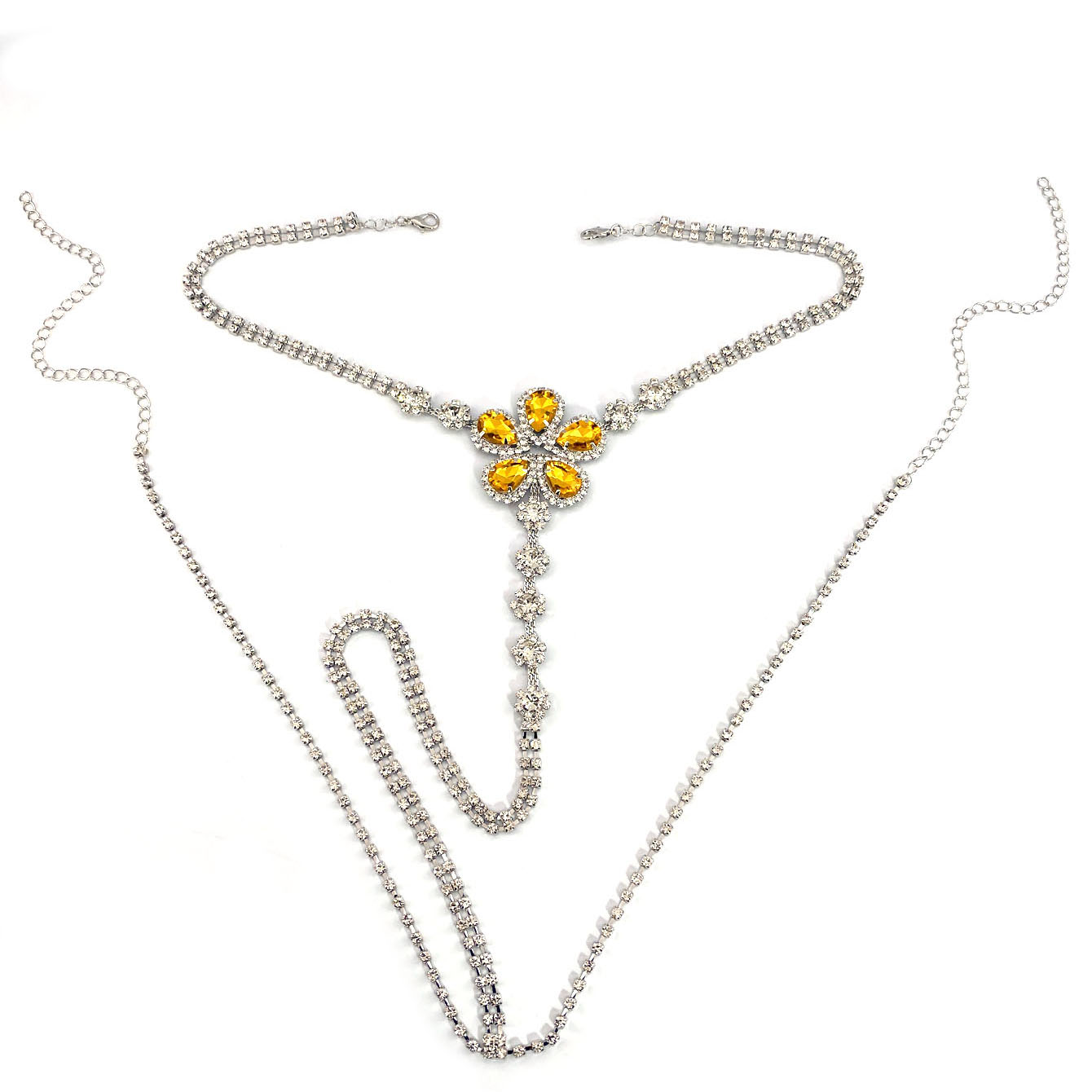 1pc Flower Shaped Sexy Rhinest - Body Jewelry Chains review and price