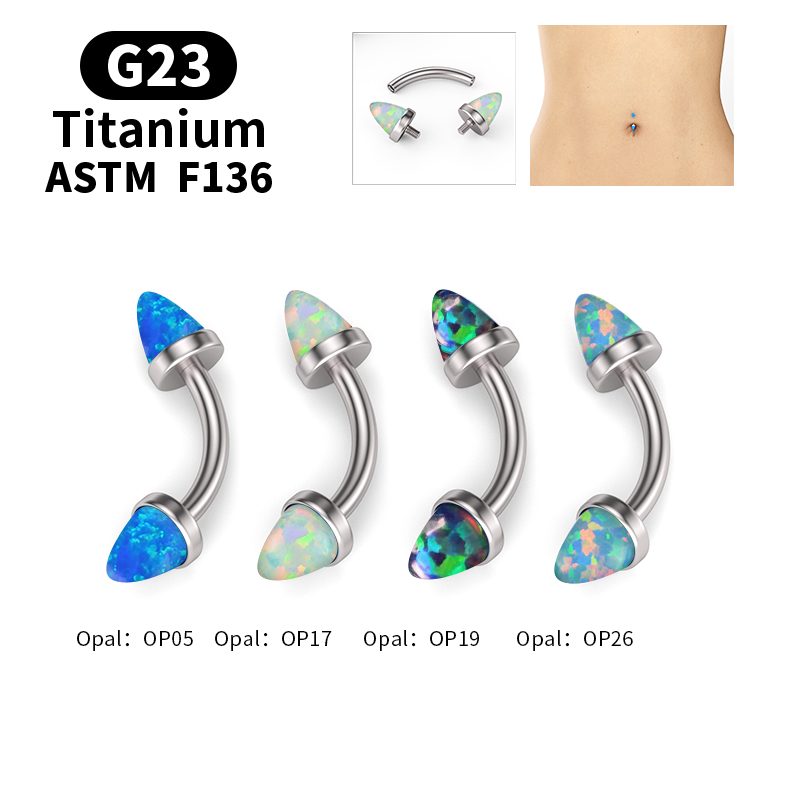 G23 Titanium Exquisite Opal Be - Rook Curved Barbell review and price