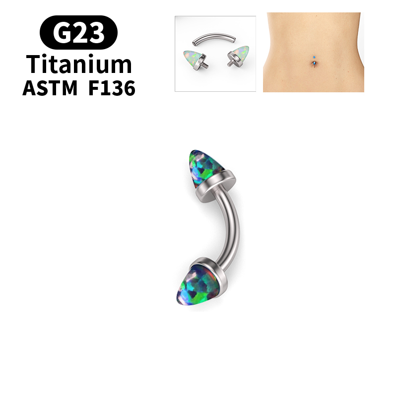 G23 Titanium Exquisite Opal Be - Rook Curved Barbell review and price