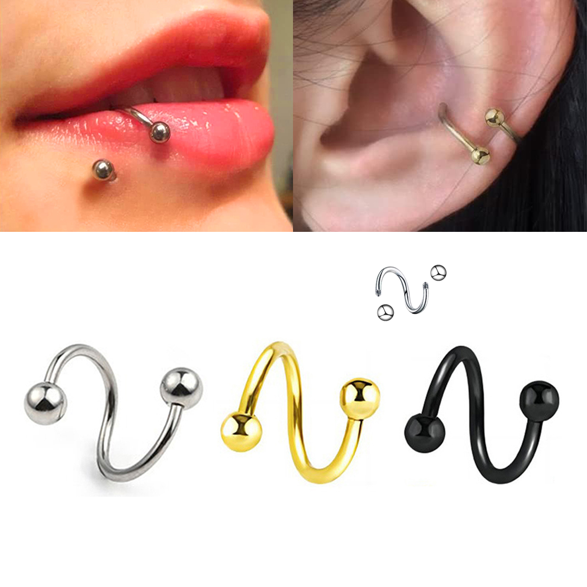 Women's Spiral Earrings Pierci - Body Jewelry Nose Studs review and price