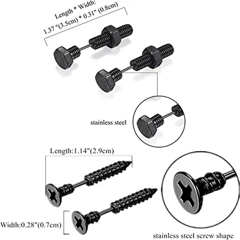2-3 Pairs Punk Pointed Screw B - Body Jewelry Kit review and price