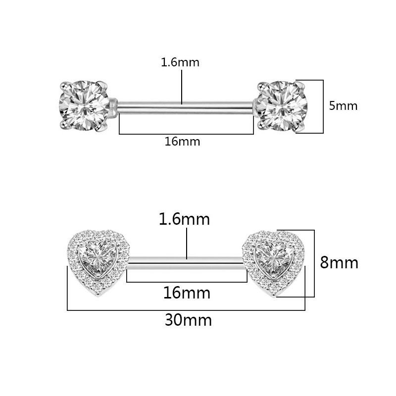 2Pcs Fashion High Quality Zirc - Body Piercing Quality Jewelry review and price